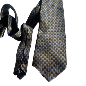 Ziggurat by Mulberry Neckwear Gold and Blue Silk Tie –